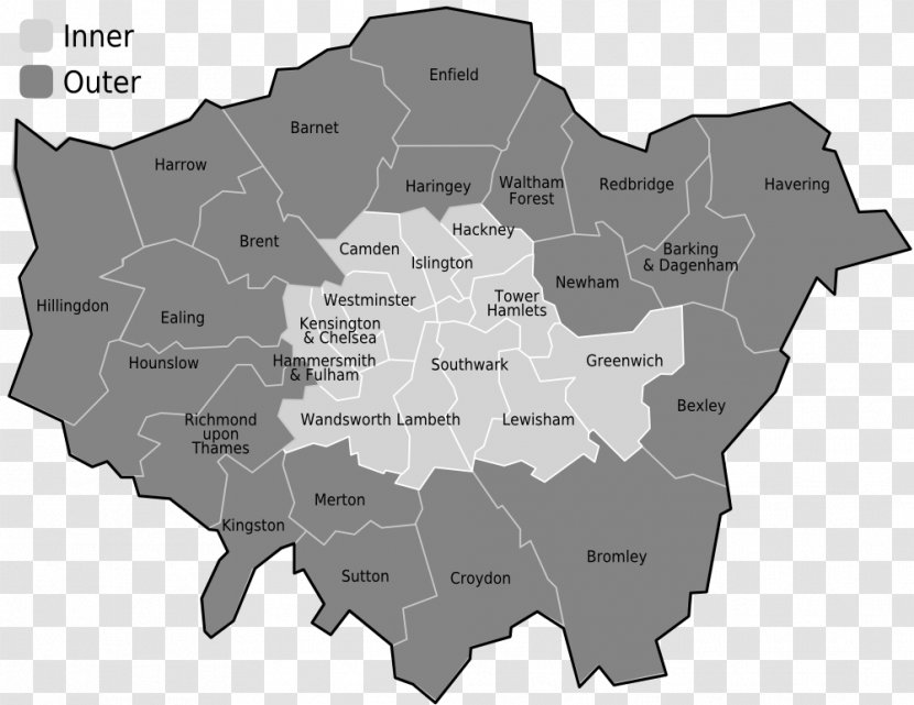 Inner London Outer Boroughs Royal Borough Of Greenwich Waltham Forest - Fringe Transparent PNG