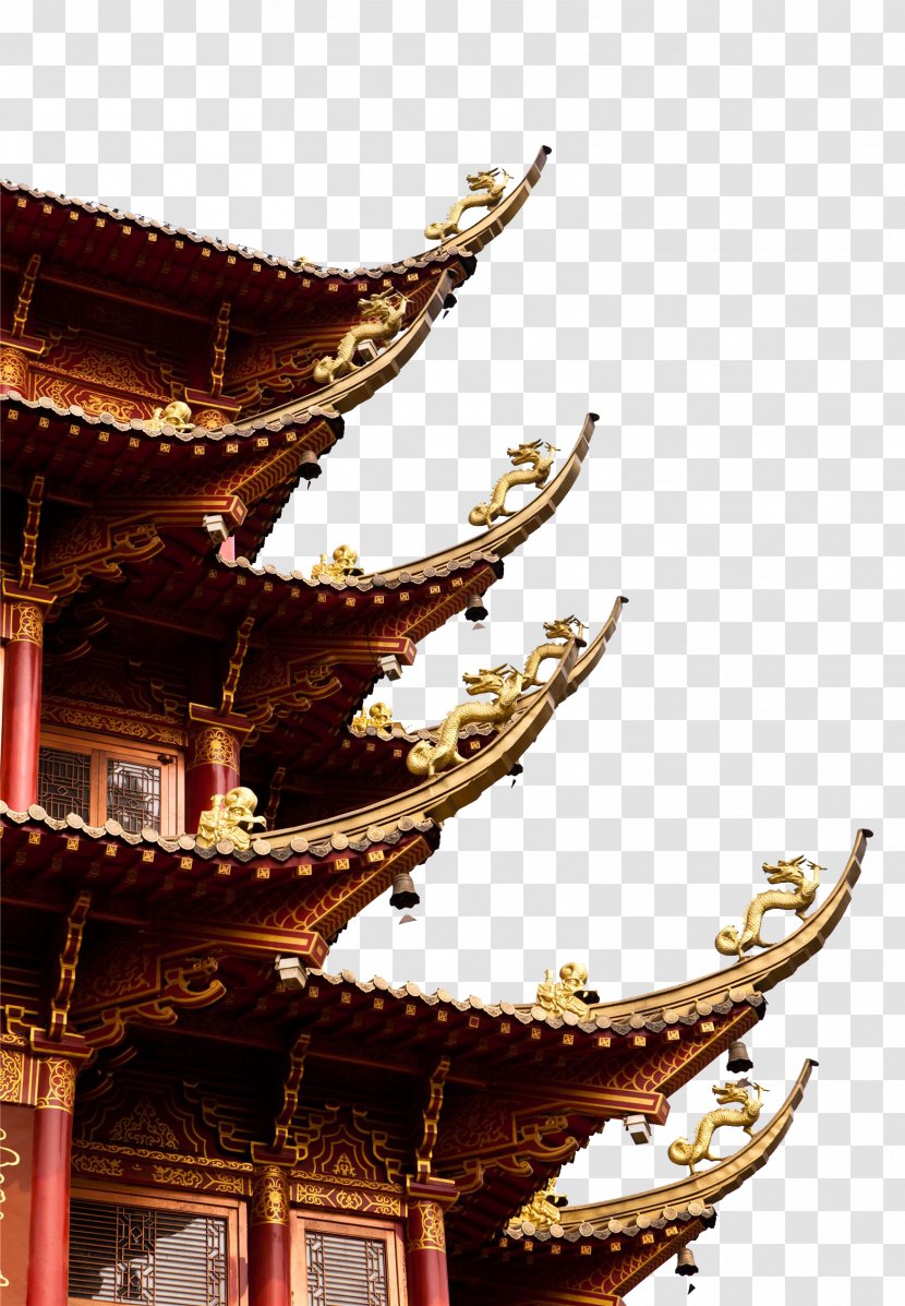 Eaves Wall Roof - Building - Wang Hui Liu Golden Dragon Domineering Angle Transparent PNG