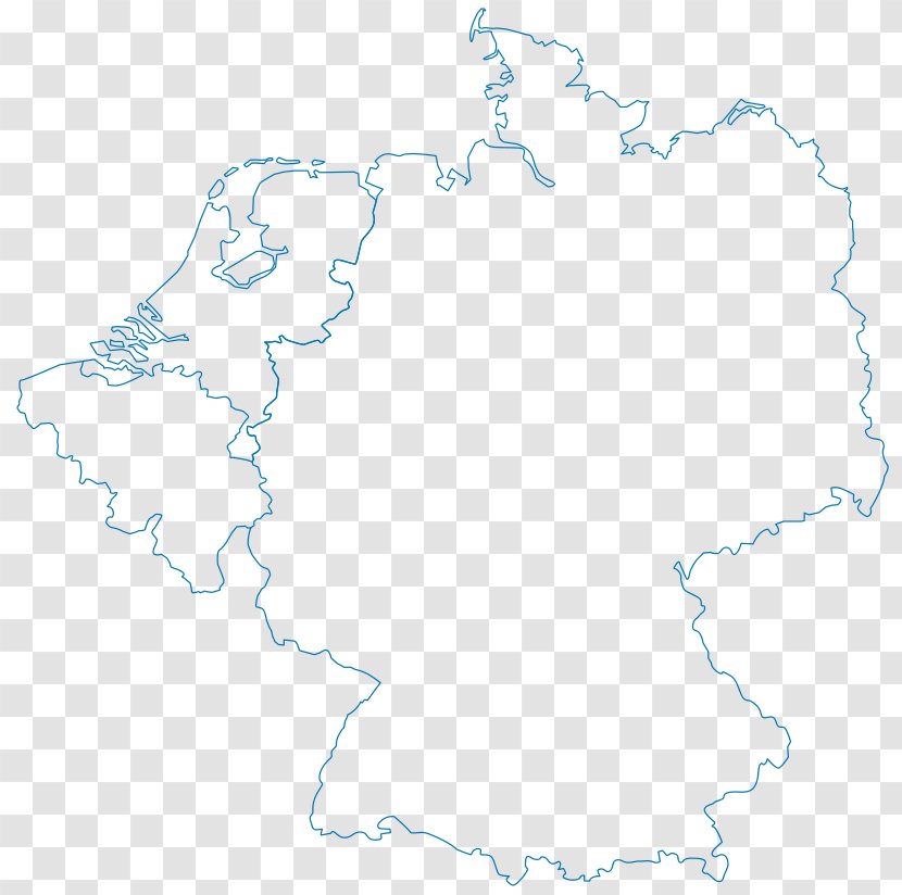 Blank Map Germany Germans - Blue Transparent PNG
