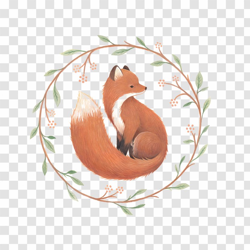 Fox On Main Drawing Illustration - Greek Threads - Hand-painted Transparent PNG