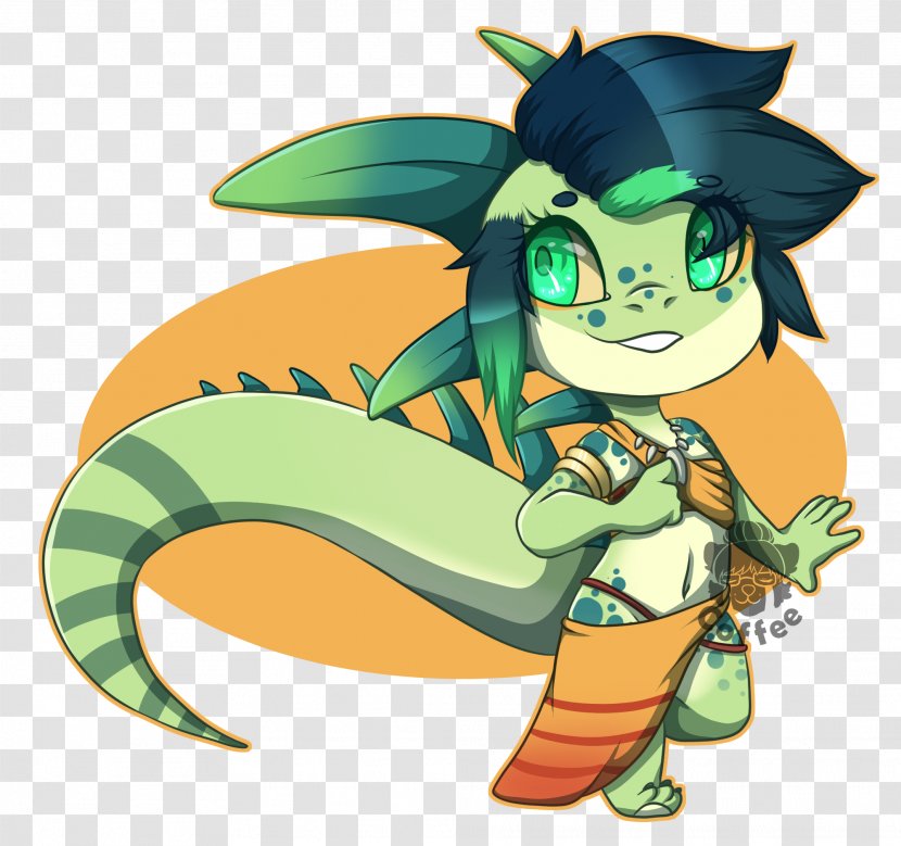 Green Iguana Illustration Furry Fandom Art Female - Tree - Matcha Transparent PNG