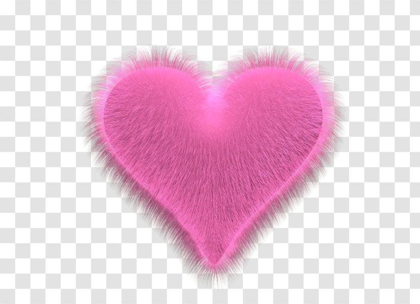Fur Heart - Pink Fluffy Transparent PNG