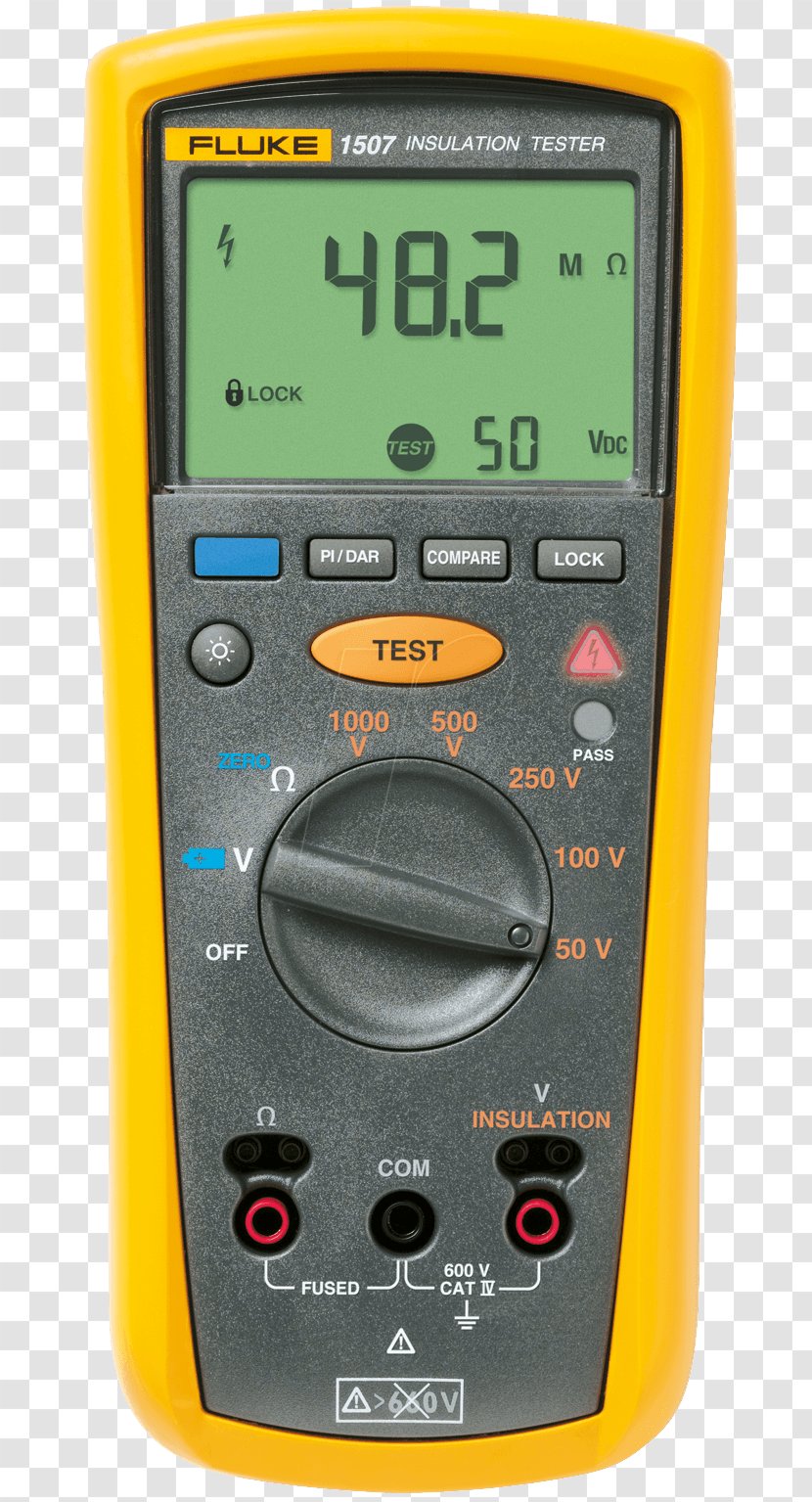 Multimeter Megohmmeter Fluke Corporation Electronic Test Equipment Insulator Transparent PNG