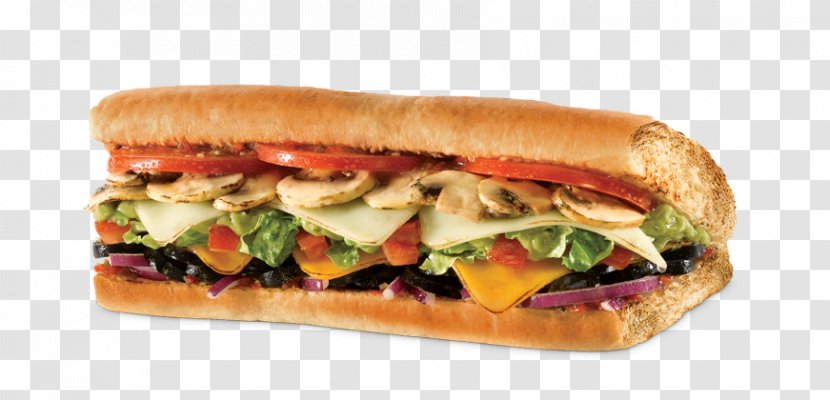 Vegetarian Cuisine Guacamole Quiznos Submarine Sandwich Fast Food - Subway - Tomato Mozzarella Sandwhich Transparent PNG