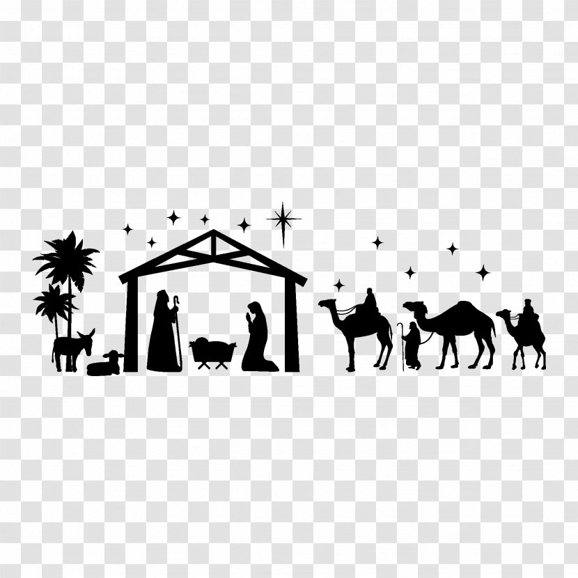 Nativity Scene Manger Christmas Of Jesus Clip Art - Bethlehem - Chalkboard Transparent PNG