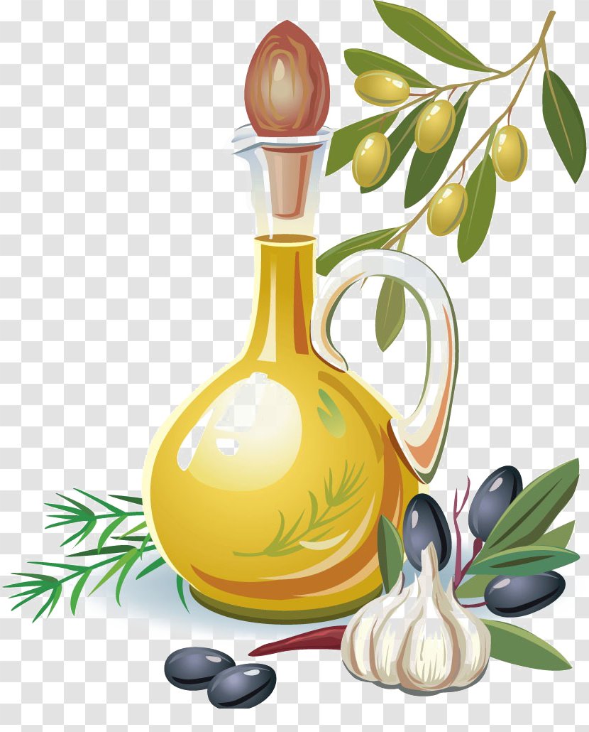 Wine Olive Oil Clip Art - Watercolor Painted Material Transparent PNG