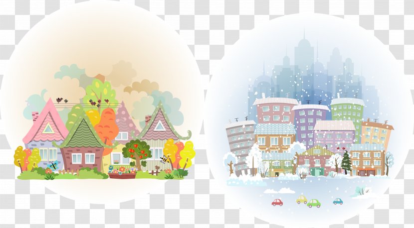 Drawing Clip Art - Photography - Spring And Winter Scenery Vector Transparent PNG