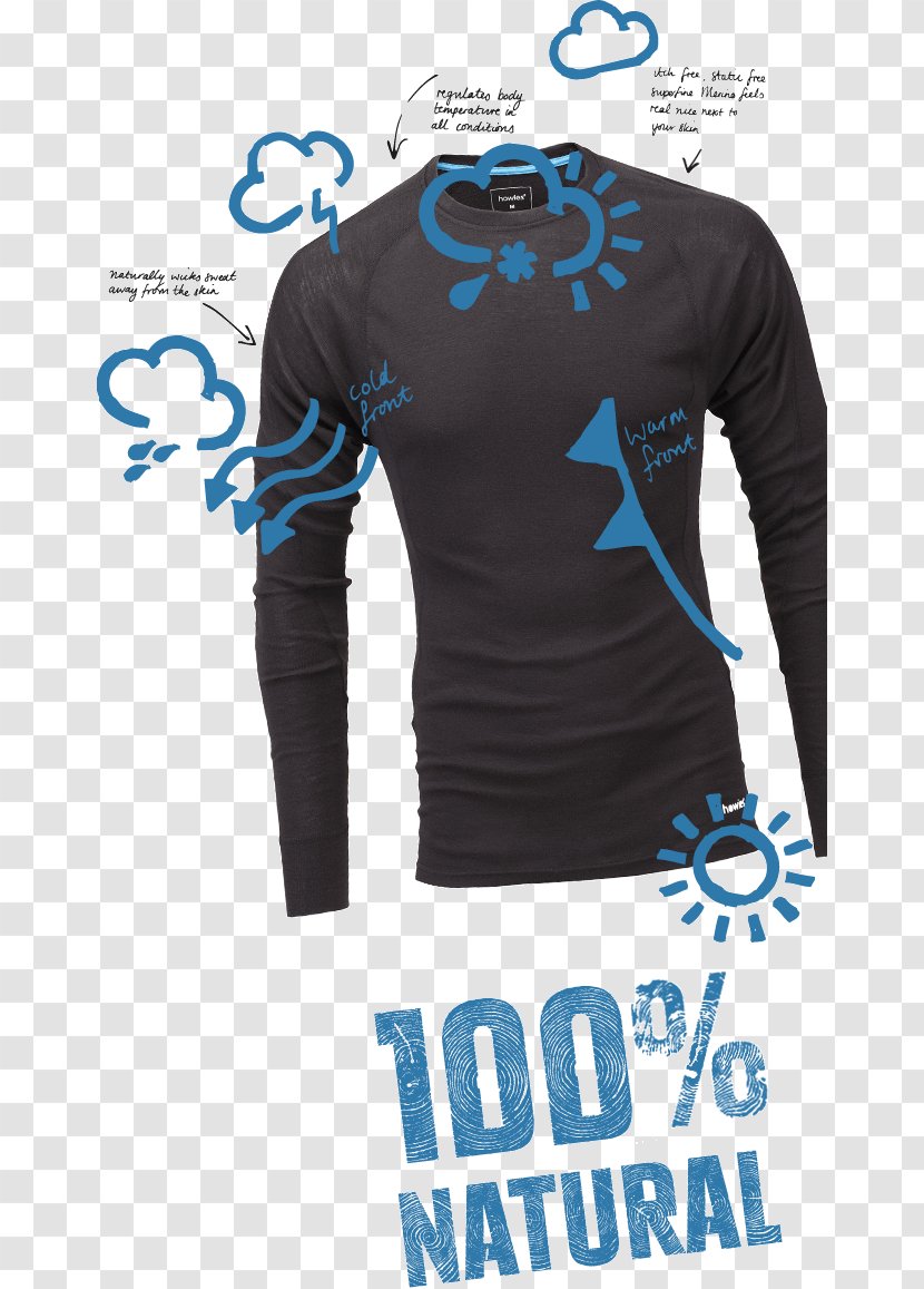 Jersey T-shirt Merino Layered Clothing - Blue Transparent PNG