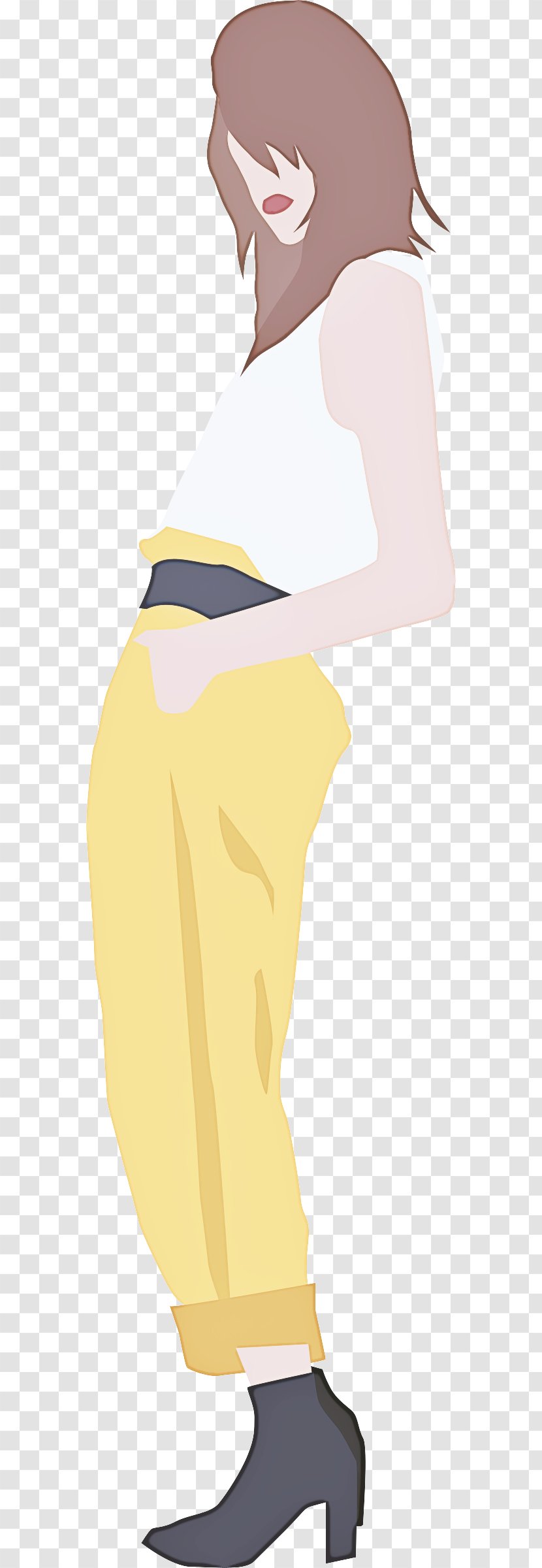 Clothing Yellow Dress Shoulder Pencil Skirt - Waist Joint Transparent PNG
