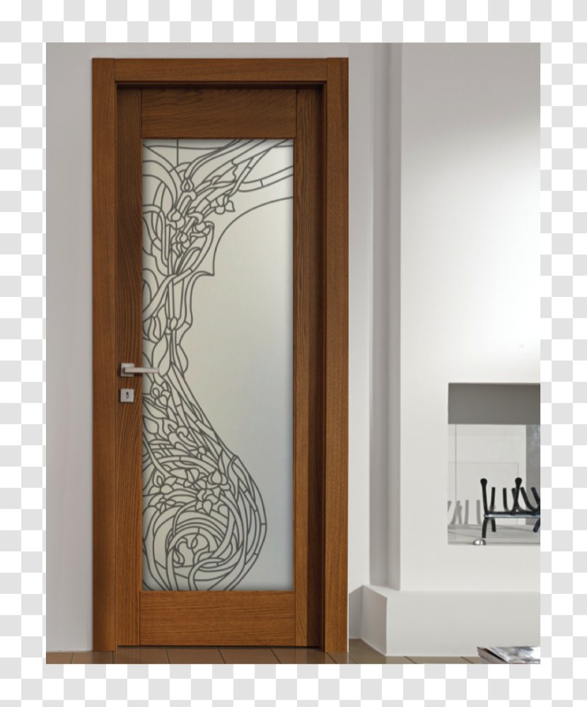 Stained Glass Door Abrasive Blasting Insulated Glazing - Wood Transparent PNG
