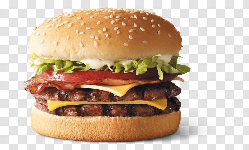 Bacon Deluxe Cheeseburger Hamburger Whopper - Burger King Transparent PNG