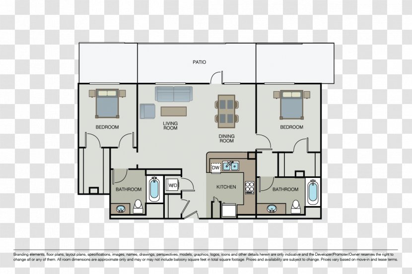 Floor Plan Valley Village House Mira Monte Apartment Homes - Text Transparent PNG