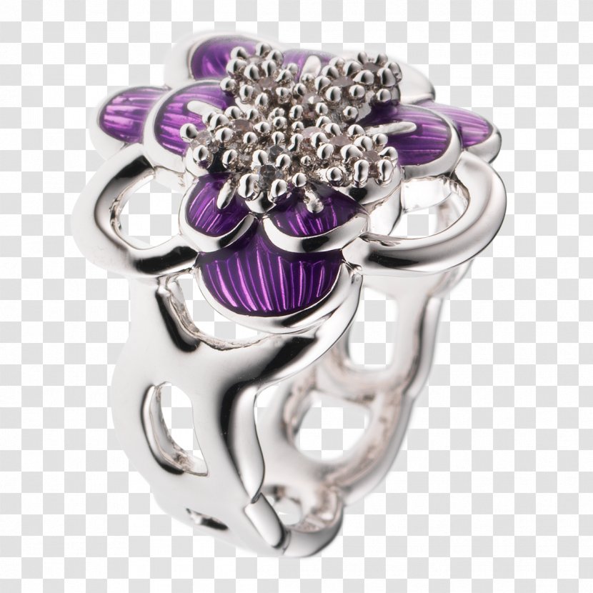 Earring Jewellery Amethyst Clothing Accessories - Sapphire - Flower Ring Transparent PNG