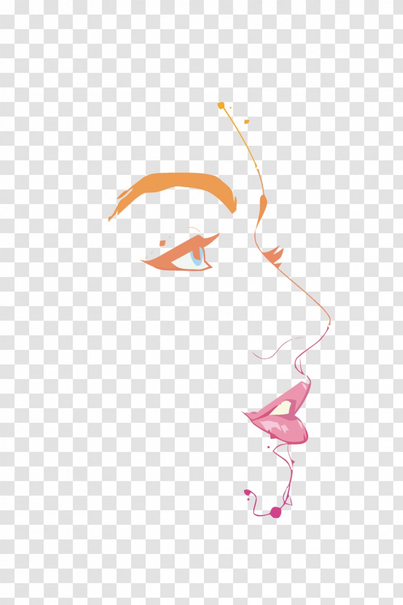 Moto E Drawing Wallpaper - Pink - The Face Of A Vector Woman Transparent PNG