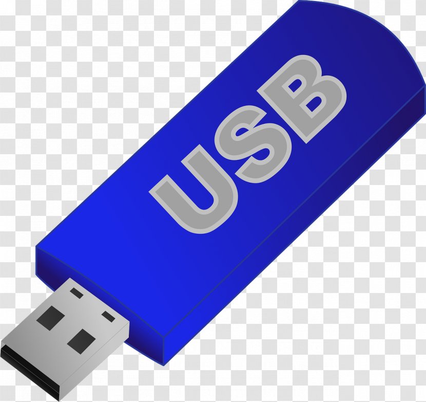 USB Flash Drive Memory On-The-Go Clip Art - Usb - Blue Transparent PNG