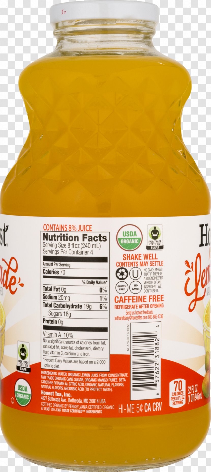 Organic Food Honest Tea Flavor By Bob Holmes, Jonathan Yen (narrator) (9781515966647) Lemonade Condiment - Costco Orange Juice Transparent PNG