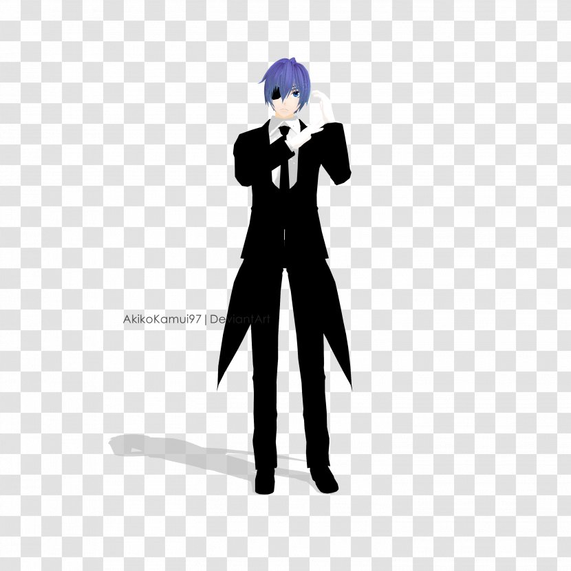 DeviantArt MikuMikuDance Silhouette Kaito - Cartoon - Kid Render Transparent PNG