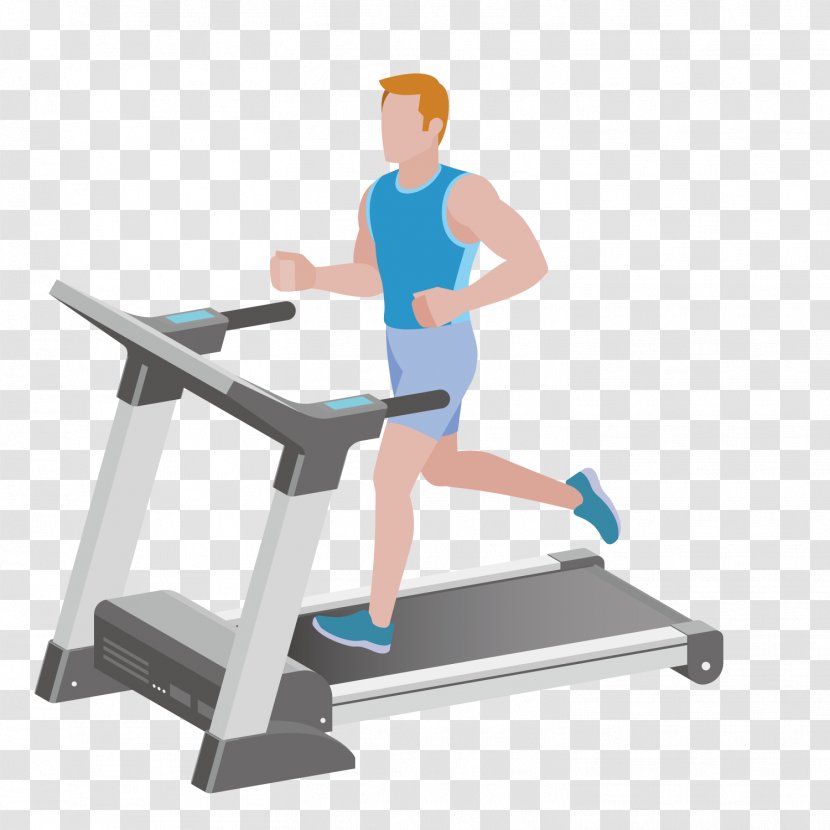 Physical Exercise Fitness Centre Illustration - Knee - A Man On Treadmill Transparent PNG