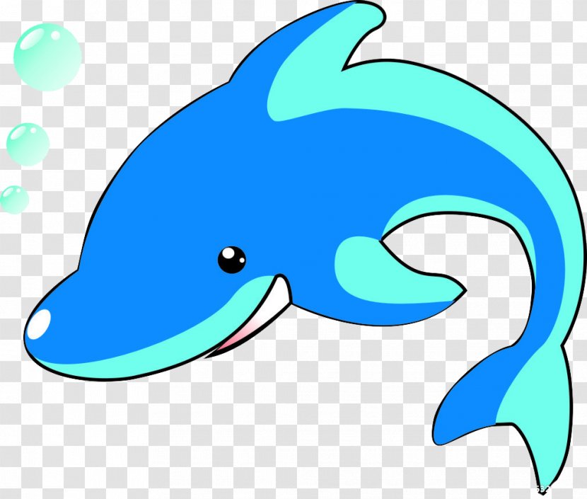 Dolphin Cartoon Cuteness - Flat Design Transparent PNG