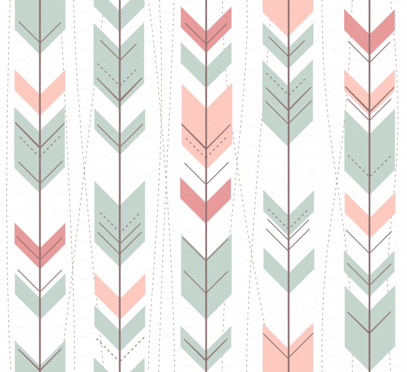 Arrow Fletching Textile Pattern - Green - Geometric Transparent PNG