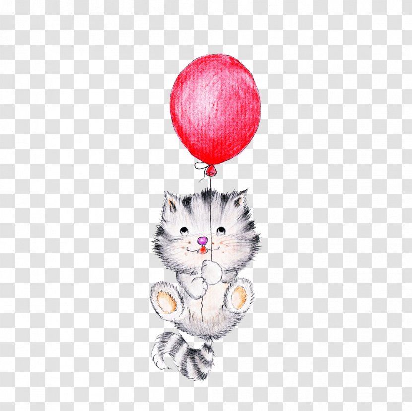 Hot Air Balloon Stock Photography Painting Illustration - Child - Hand Painted A With Cat Transparent PNG
