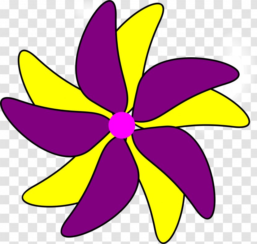 Yellow Purple Clip Art - Flora - Flower Pot Transparent PNG