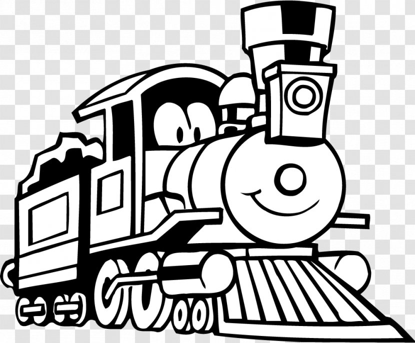 Train Monorail Rail Transport Coloring Book Child - Black And White - Pull Coal Trucks Transparent PNG