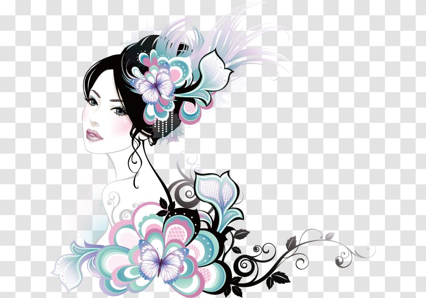 Butterfly Download - Pollinator - Cartoon Flower Beauty, Character, Taobao Creative, Woman Transparent PNG