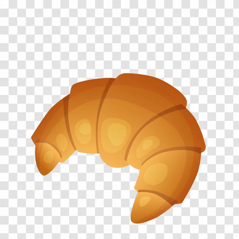 Croissant Breakfast Cartoon Illustration - Orange Transparent PNG