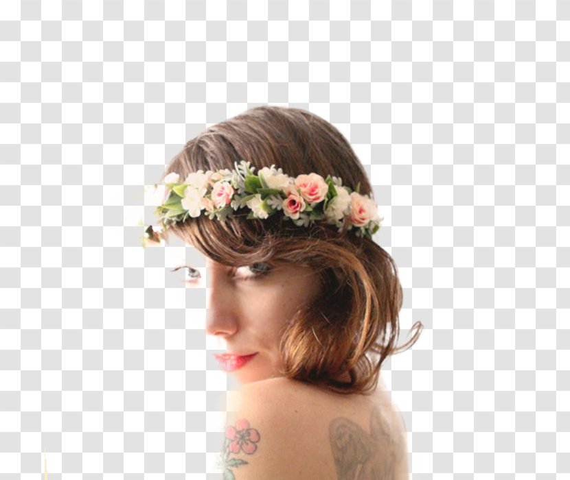 Cut Flowers Floral Design Headpiece Long Hair - Coloring - Flower Transparent PNG