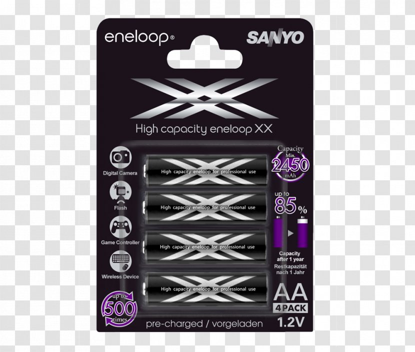Battery Charger Eneloop AAA Electric - Lithiumion - Purple Transparent PNG