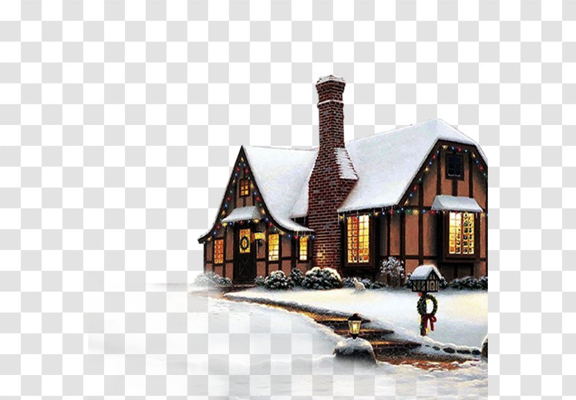 SnowFall Free Snowflake Christmas Wallpaper - Building - Winter House Transparent PNG