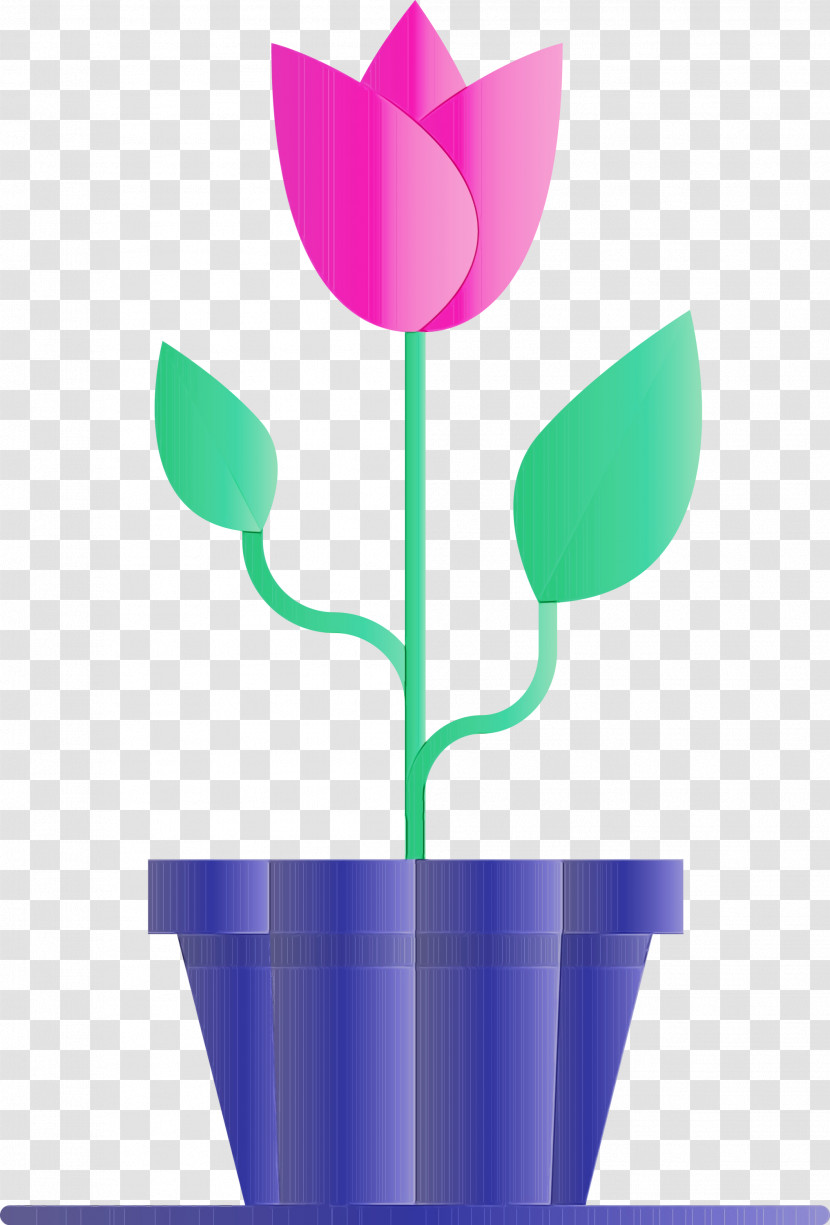 Flowerpot Tulip Plant Flower Plant Stem Transparent PNG