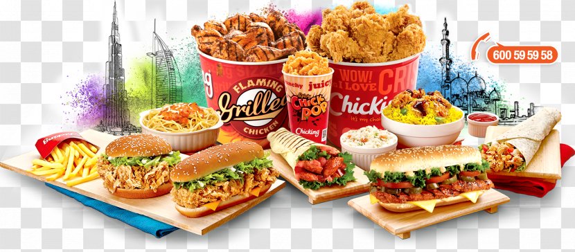 Fast Food Junk Hamburger Fried Chicken KFC - Menu Flyer Transparent PNG