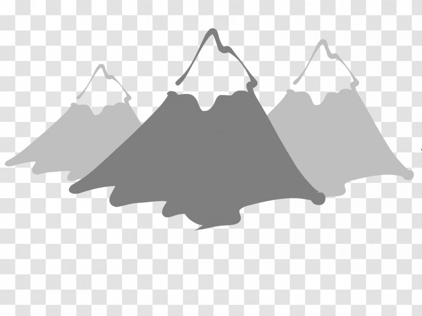 Clip Art - Black And White - Mountains Transparent PNG