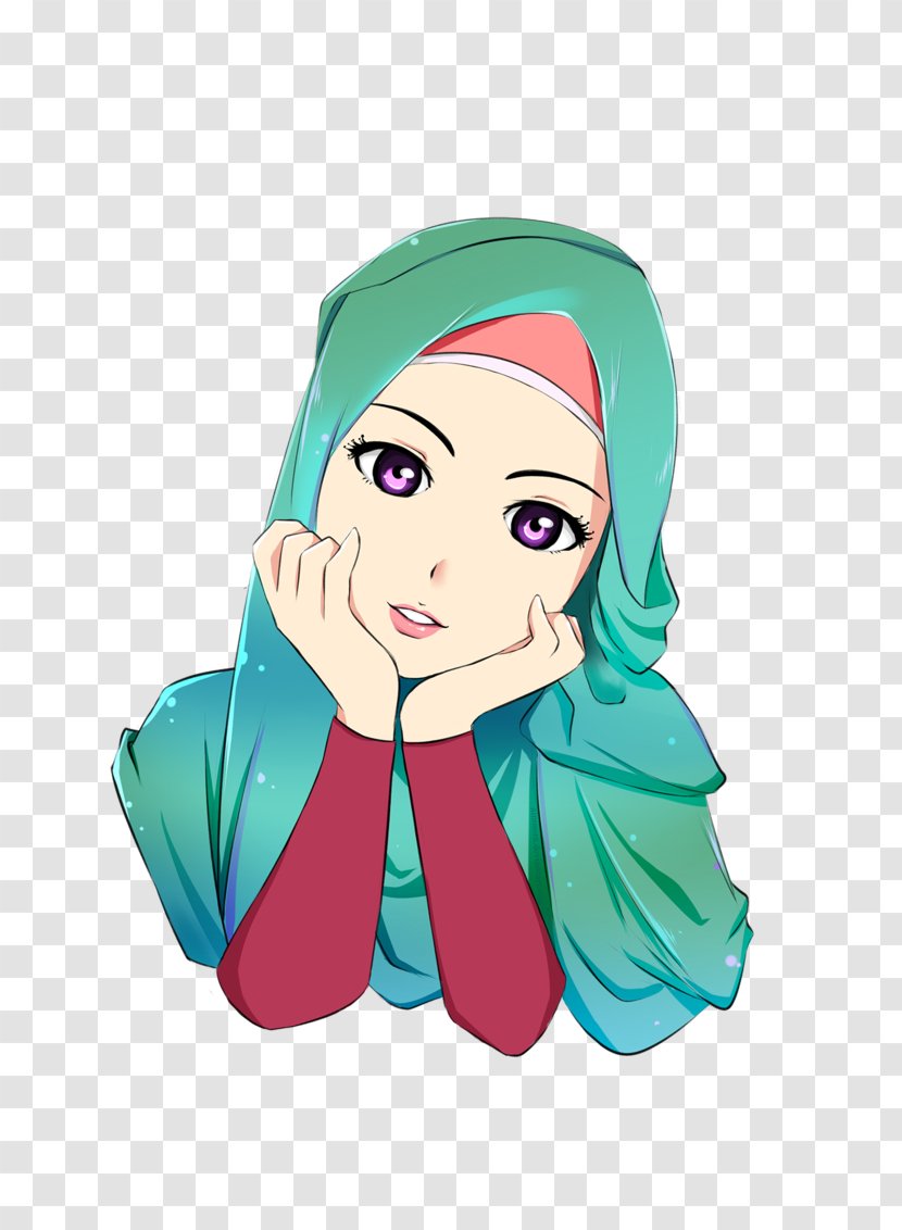Hijab Cartoon Islam Muslim Drawing - Flower Transparent PNG