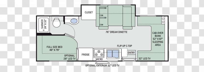 Mercedes-Benz Sprinter Car Campervans Thor Motor Coach Motorhome - Floor Plan Transparent PNG