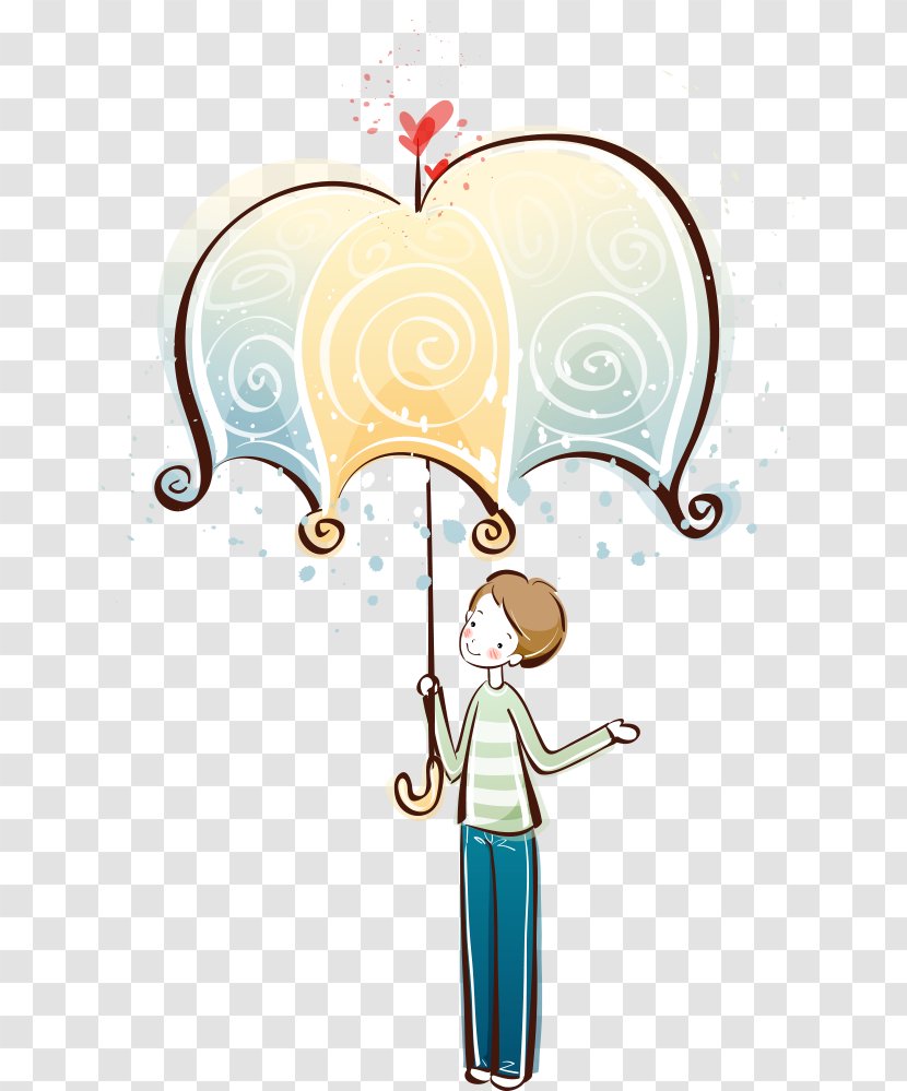 Samsung Galaxy Note 3 Cartoon Wallpaper - Heart - Umbrella Boy Transparent PNG