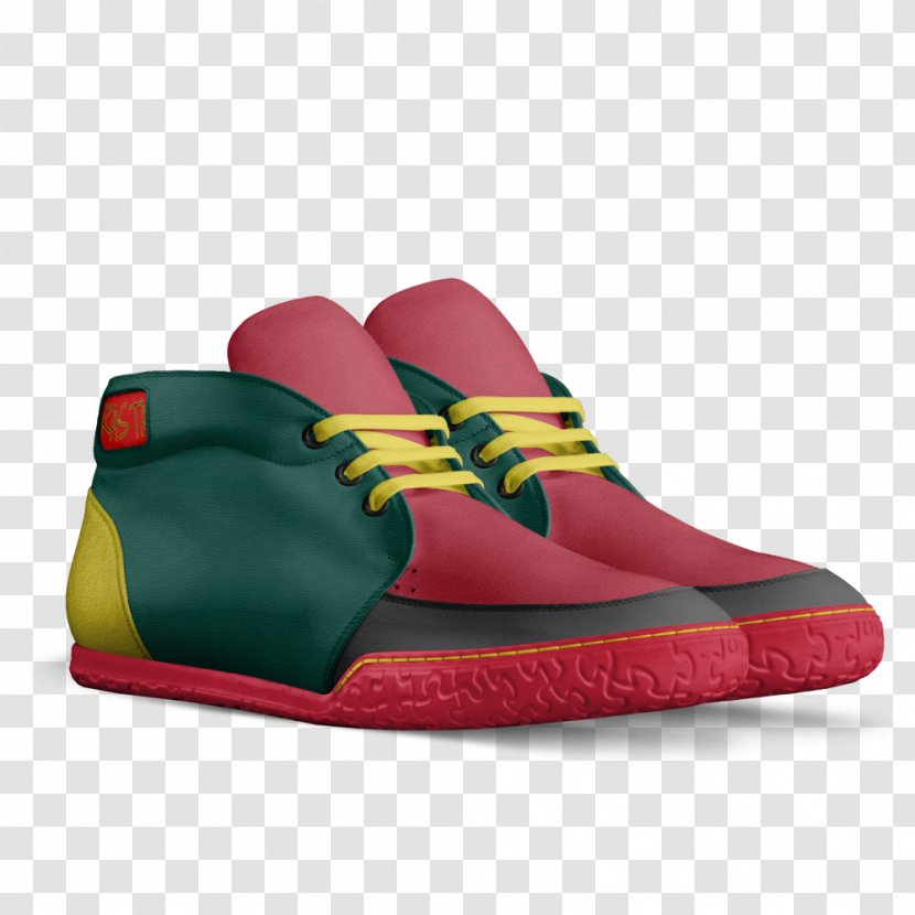 Sneakers Shoe High-top Leather Made In Italy - Outdoor - Rasta Design Transparent PNG