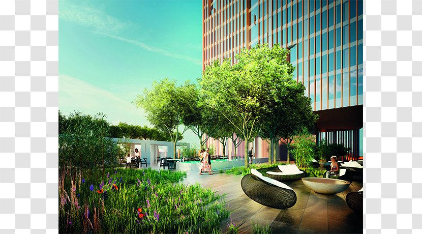 Manhattan Loft Gardens Building Apartment Business Bouygues - Plant - Landmark Material Transparent PNG