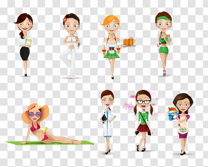 Drawing - Recreation - Vector Women Collection Transparent PNG