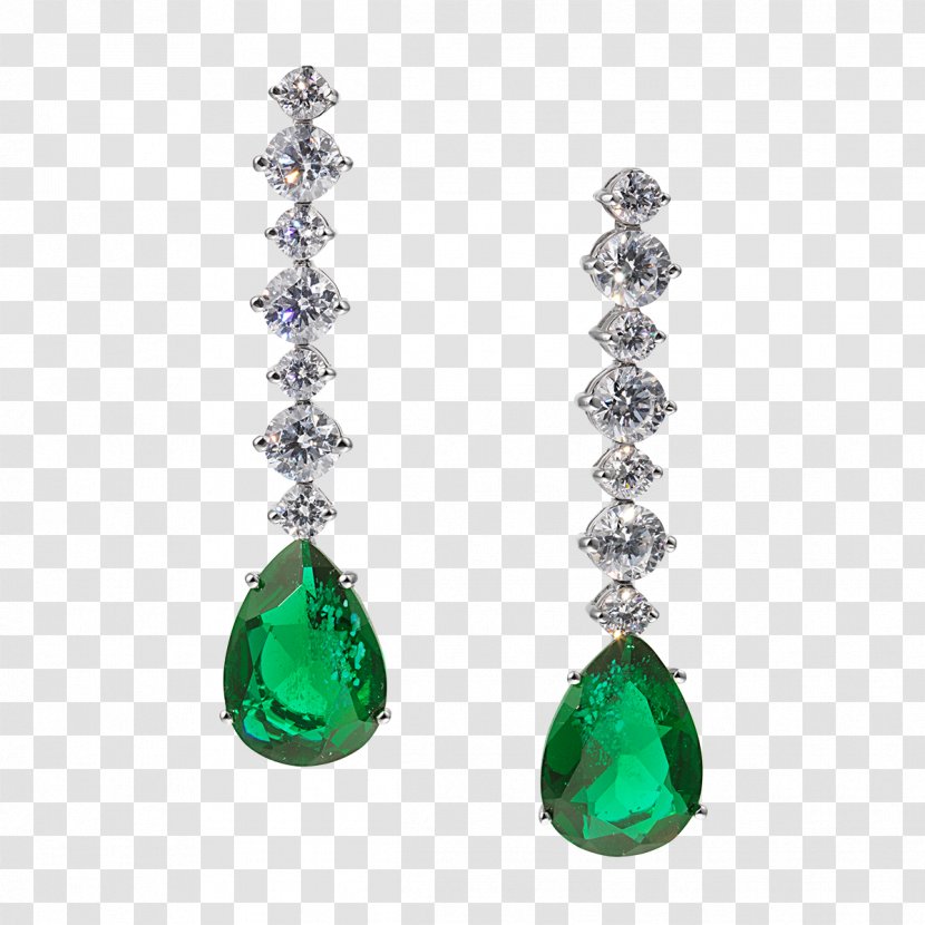 Earring Jewellery Emerald Diamond Green - Earrings Transparent PNG