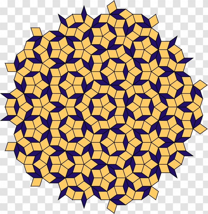 Penrose Tiling Aperiodic Tessellation Quasicrystal Geometry - Yellow - Tile Transparent PNG