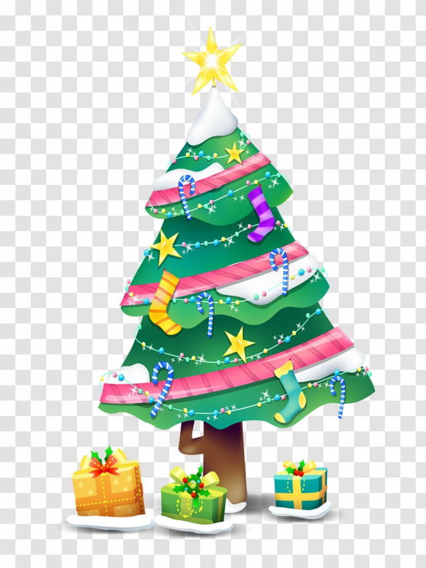Christmas Tree Candy Cane Santa Claus Ornament Transparent PNG