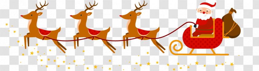 Santa Claus Reindeer Rudolph Christmas Sled Transparent PNG