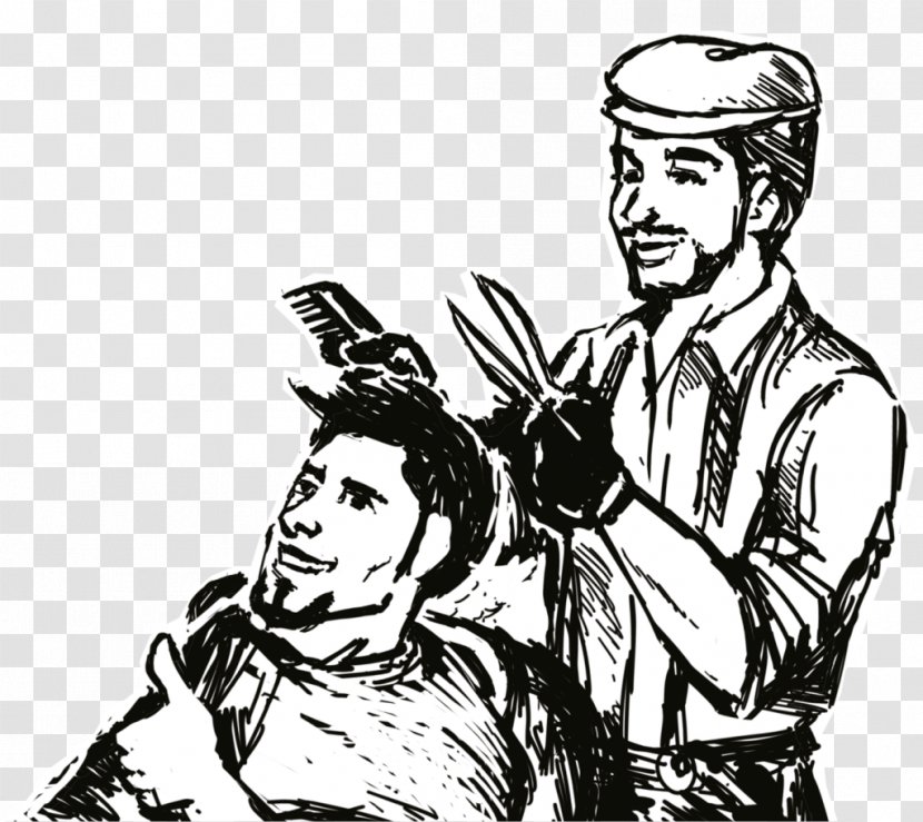 Barber Black And White Photography Clip Art - Line - Barbearia Transparent PNG