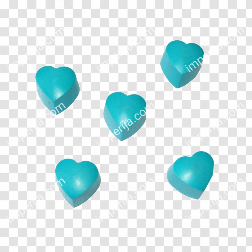 Plastic Bead Heart - Aqua - Confectionery Transparent PNG