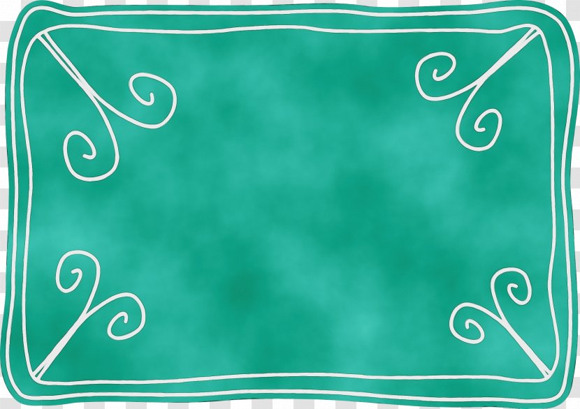 Watercolor Card - Voucher - Rectangle Aqua Transparent PNG