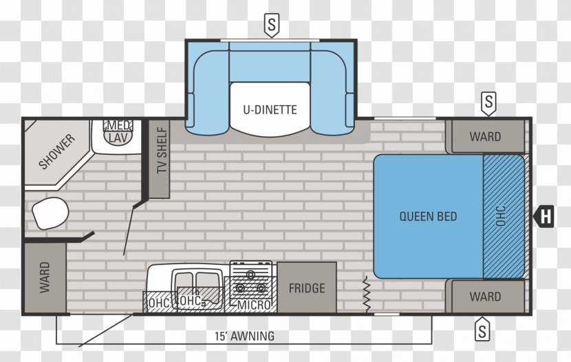 Jayco, Inc. Floor Plan Caravan Campervans White Hawk - Vehicle - Floorplan Transparent PNG