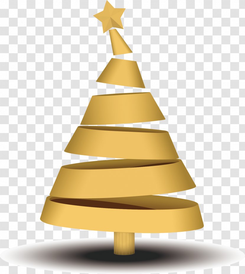 Christmas Tree Ribbon - Pixel - Decoration Elements Golden Free Material Transparent PNG
